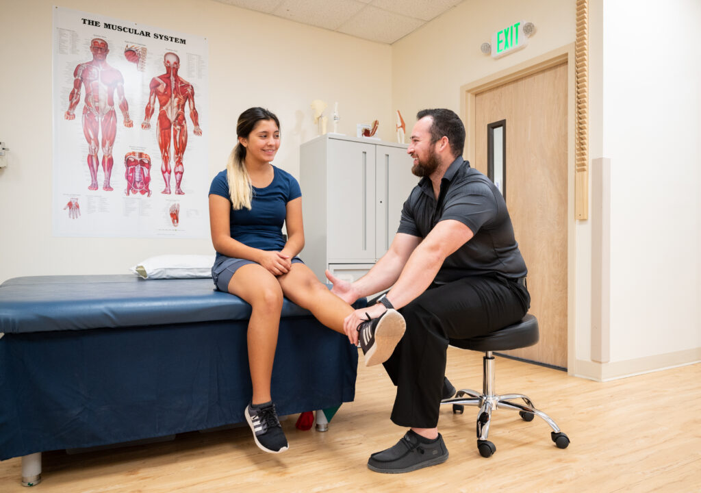 A Pateint Having Their Leg Examined At The Cibola General Hospital